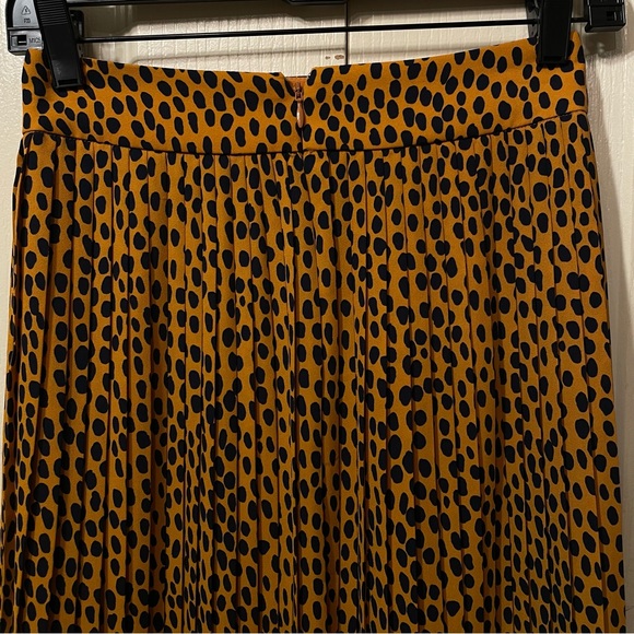 J.Crew pleased skirt mustard black polka dots size 00 - Picture 5 of 10